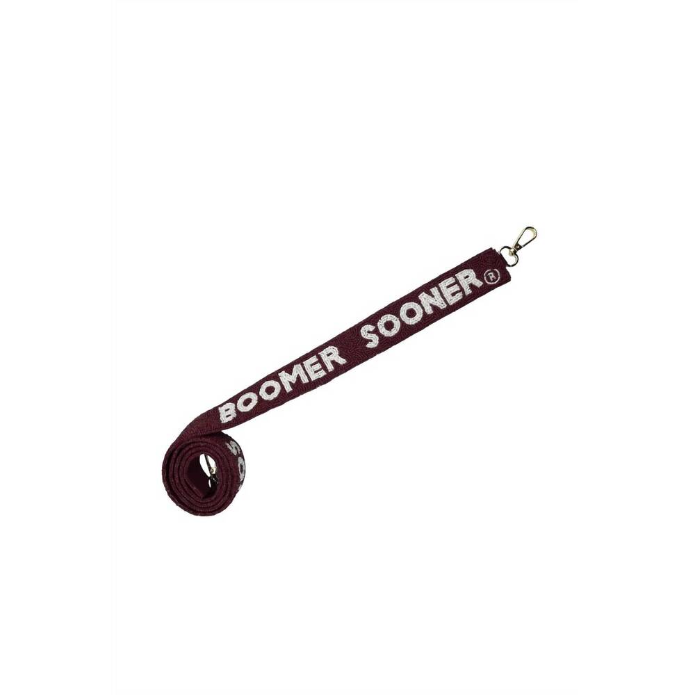 NEW LA CHIC DESIGNS women's boomer sooner beaded bag strap in maroon